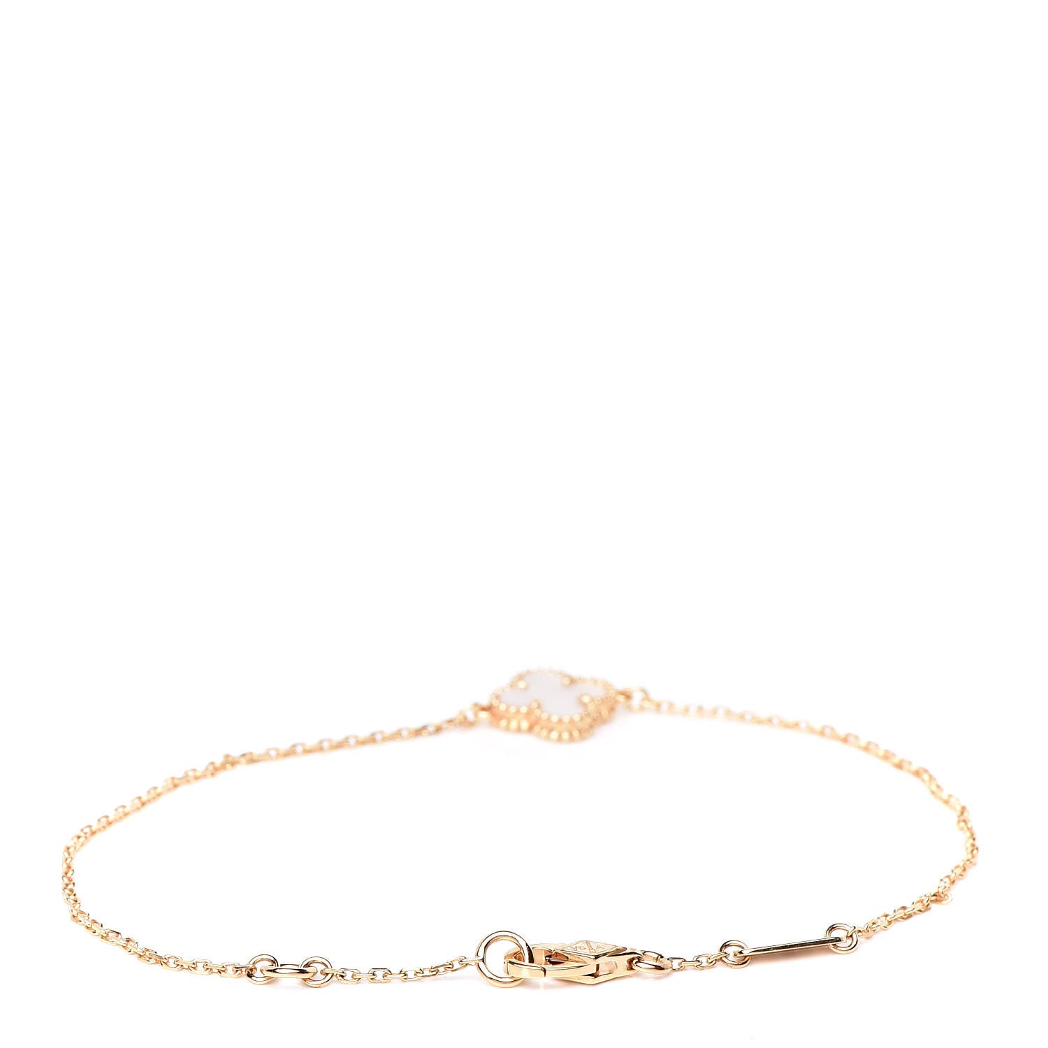 Van Cleef & Arpels 18K Yellow Gold Mother of Pearl Sweet Alhambra Bracelet 3 of 7