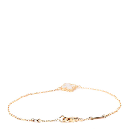 Van Cleef & Arpels 18K Yellow Gold Mother of Pearl Sweet Alhambra Bracelet 3 of 7