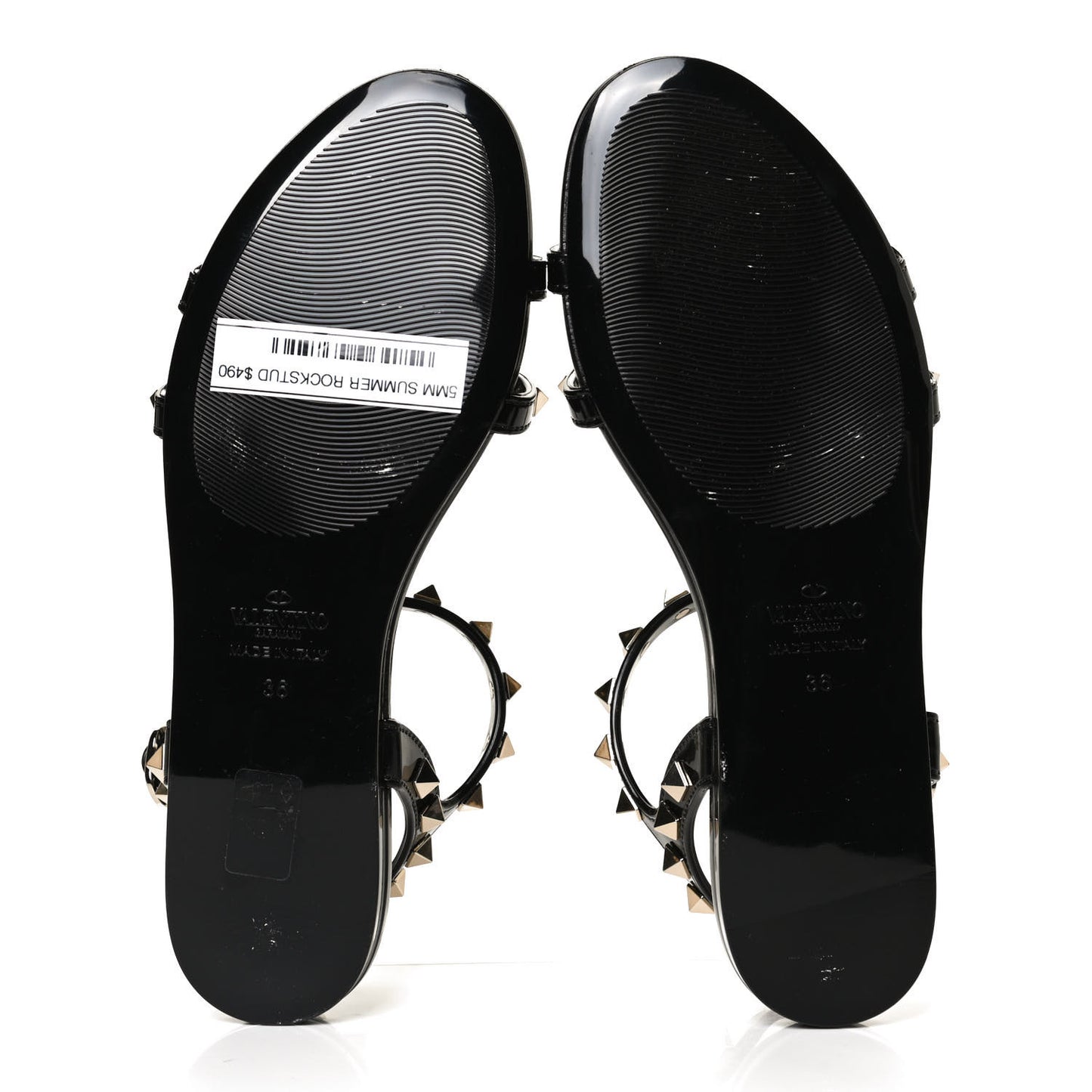 PVC Jelly Rockstud Caged Sandals 36 Black