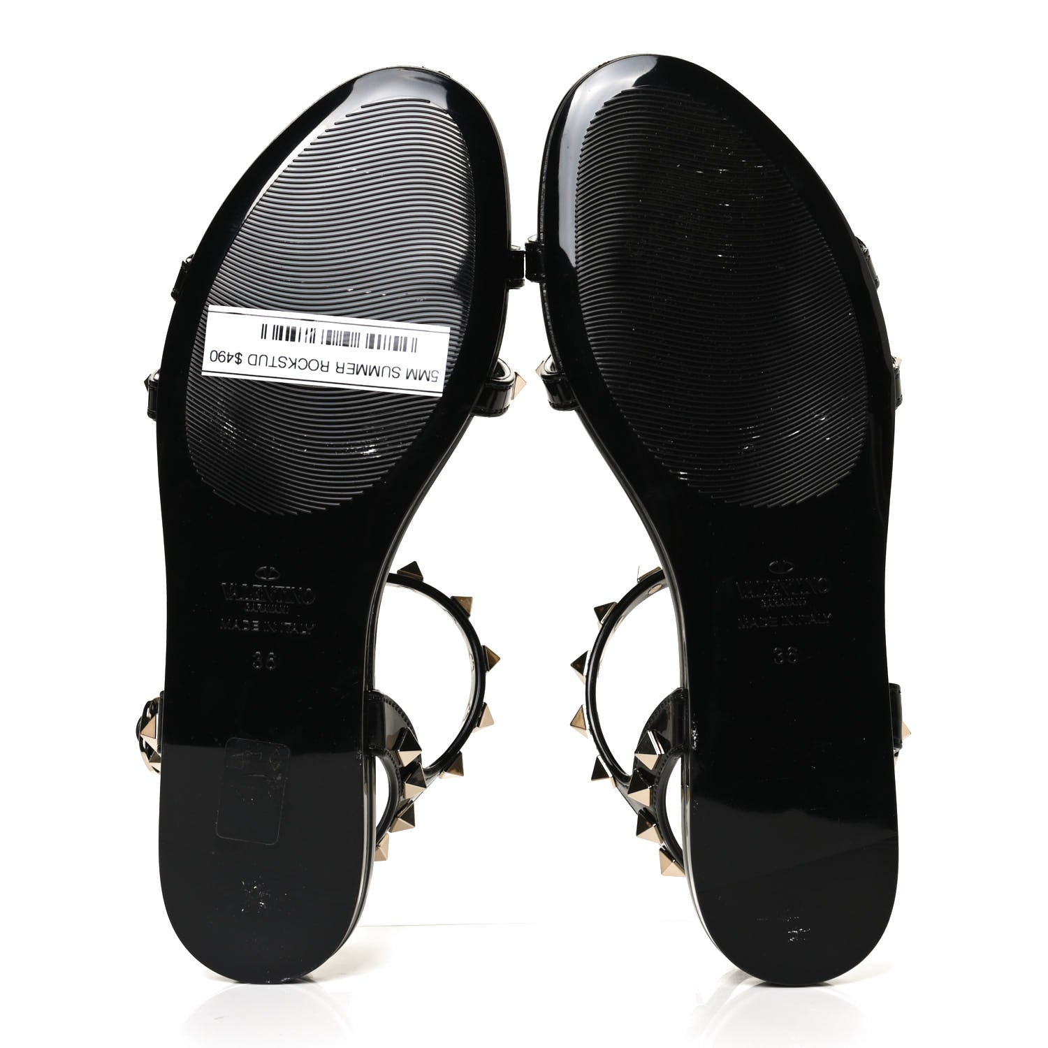 Valentino Garavani PVC Jelly Rockstud Caged Sandals 36 Black 14 of 22