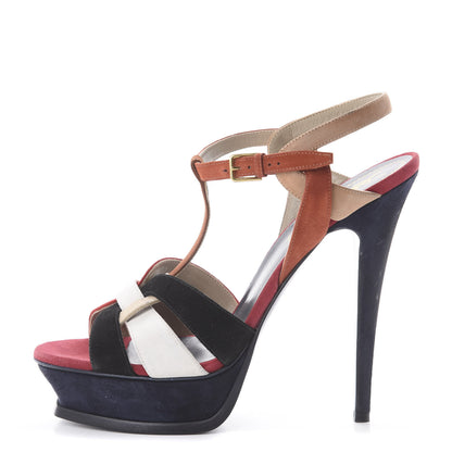 Saint Laurent Suede Tribute 105 Platform Sandals 40 Multicolor 1 of 7