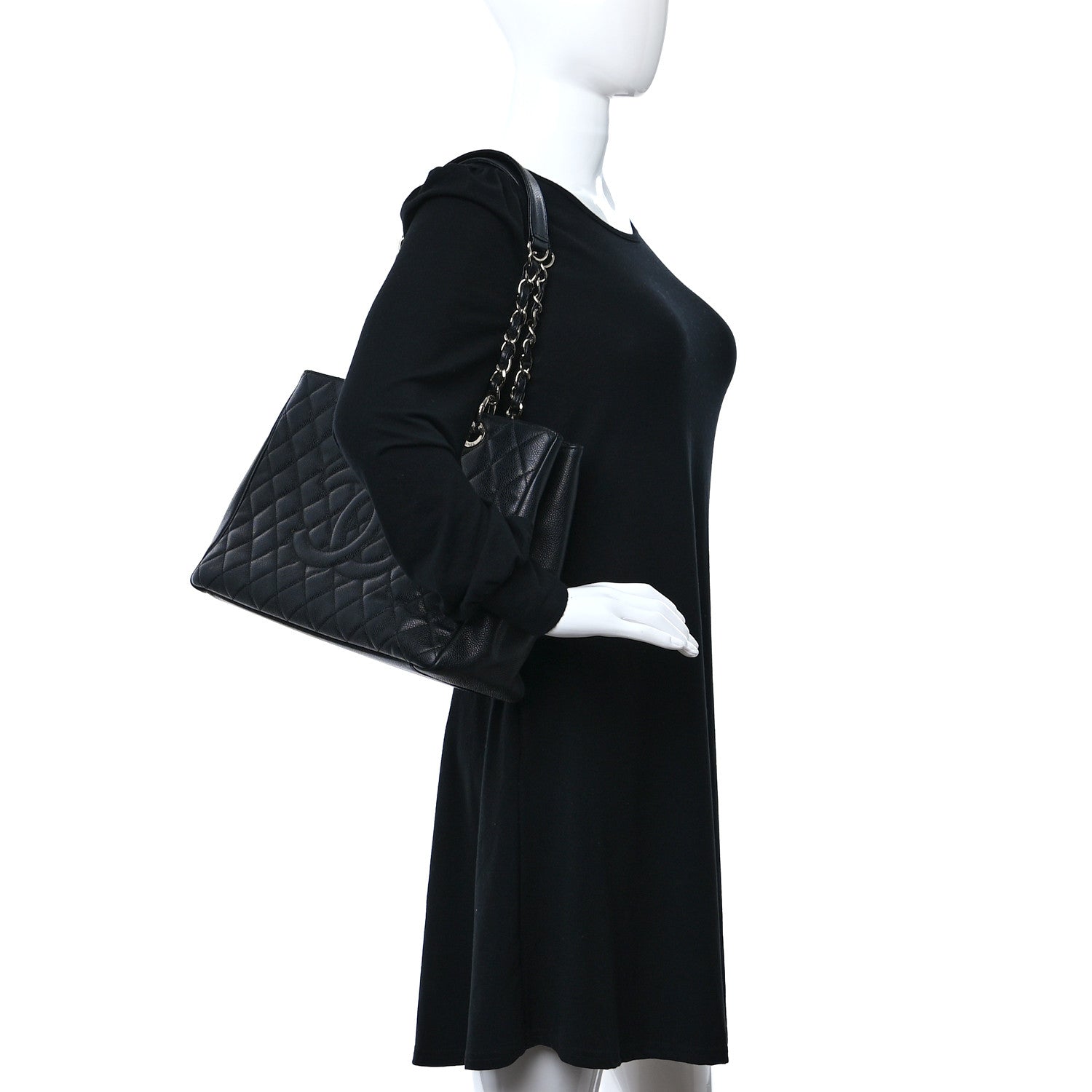 Chanel Caviar Quilted Grand Shopping Tote GST Black 2 of 9