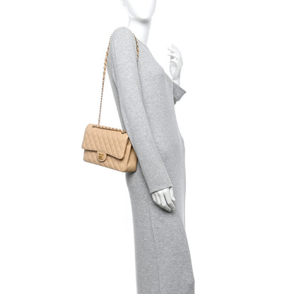 Chanel Caviar Quilted Medium Double Flap Beige 2 of 10