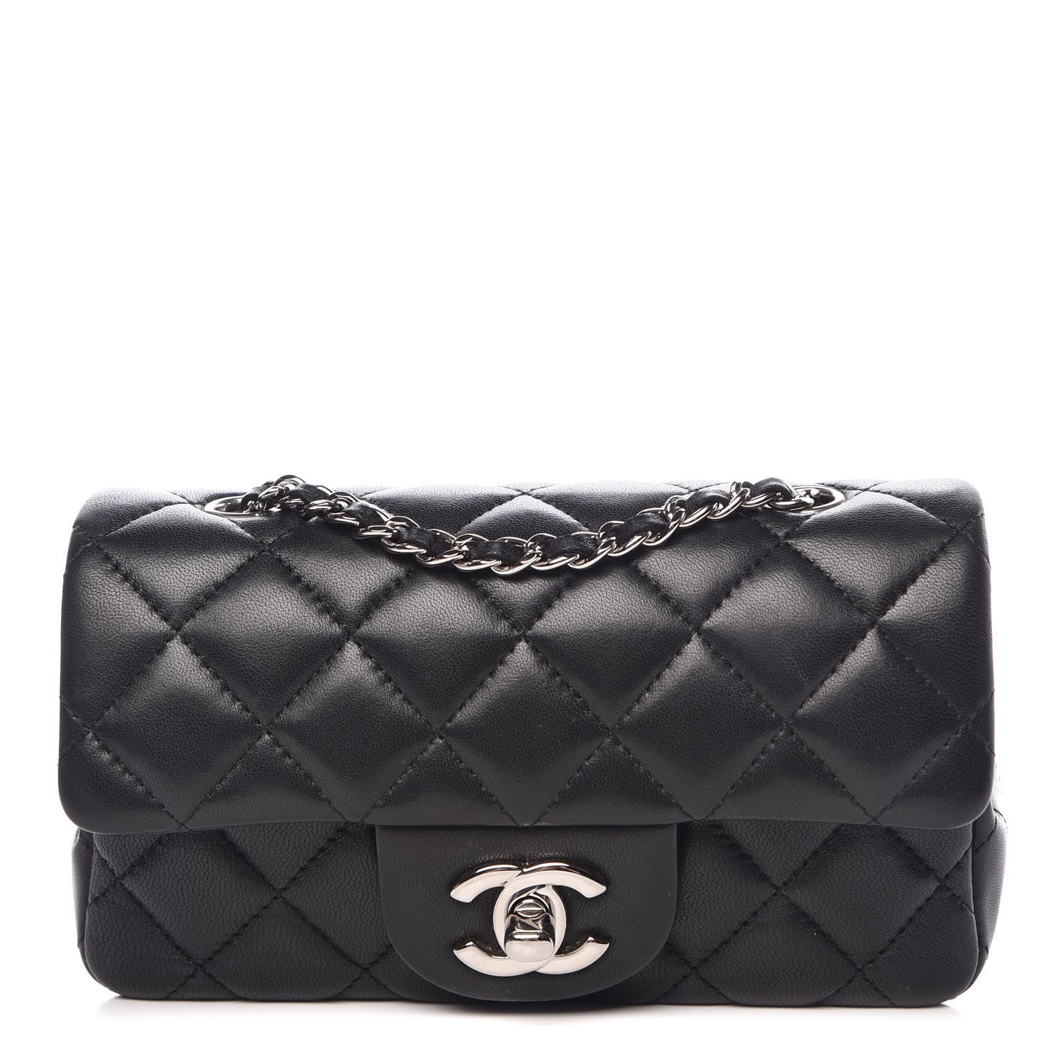 Chanel Lambskin Quilted Extra Mini Rectangular Flap Black 1 of 8