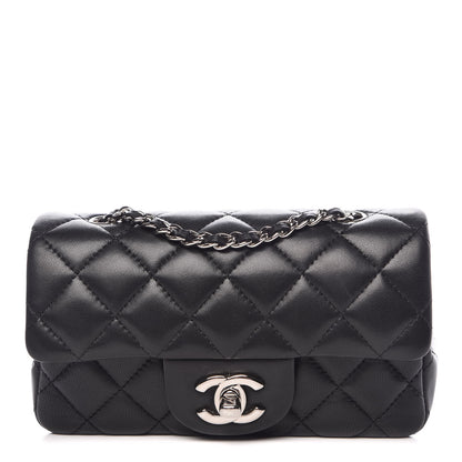 Chanel Lambskin Quilted Extra Mini Rectangular Flap Black 1 of 8