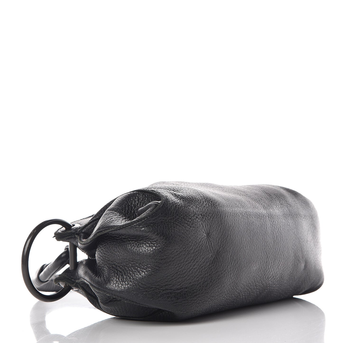 Cervo Deerskin Ring Shoulder Bag Black