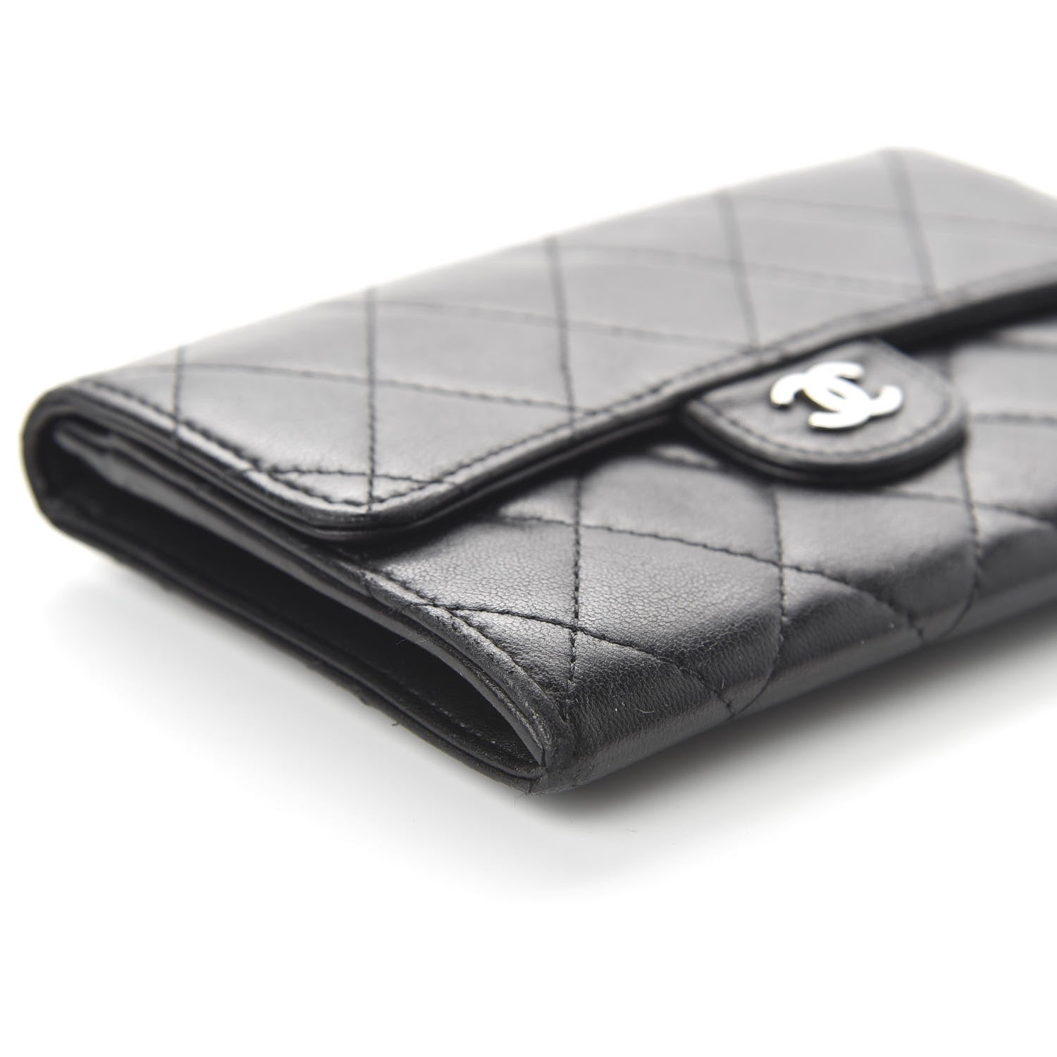 Chanel Lambskin Quilted Small Flap Wallet Black 6 of 10