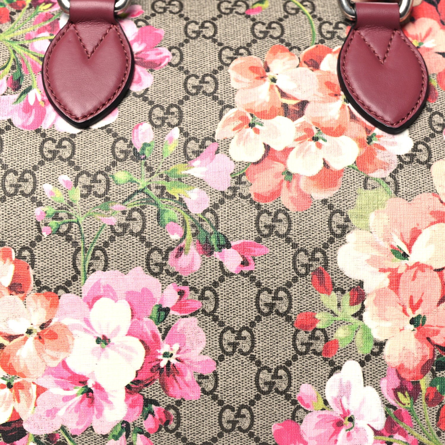 Gucci GG Supreme Monogram Blooms Medium Boston Beige Multicolor Dry Rose 8 of 12