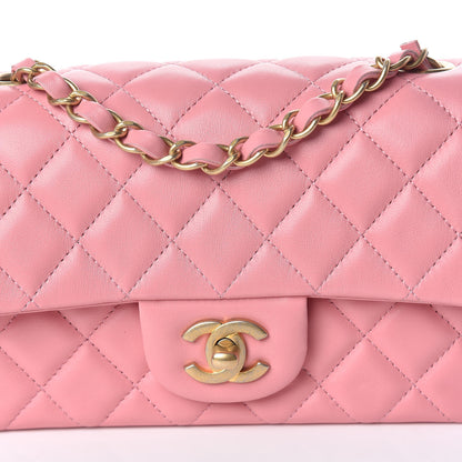 Chanel Lambskin Quilted Mini Rectangular Flap Pink 11 of 11