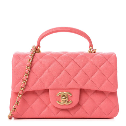 Chanel Caviar Quilted Mini Top Handle Rectangular Flap Pink 1 of 10