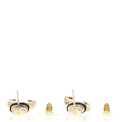 Chanel Lambskin CC Turnlock Drop Earrings Gold Black 3 of 6