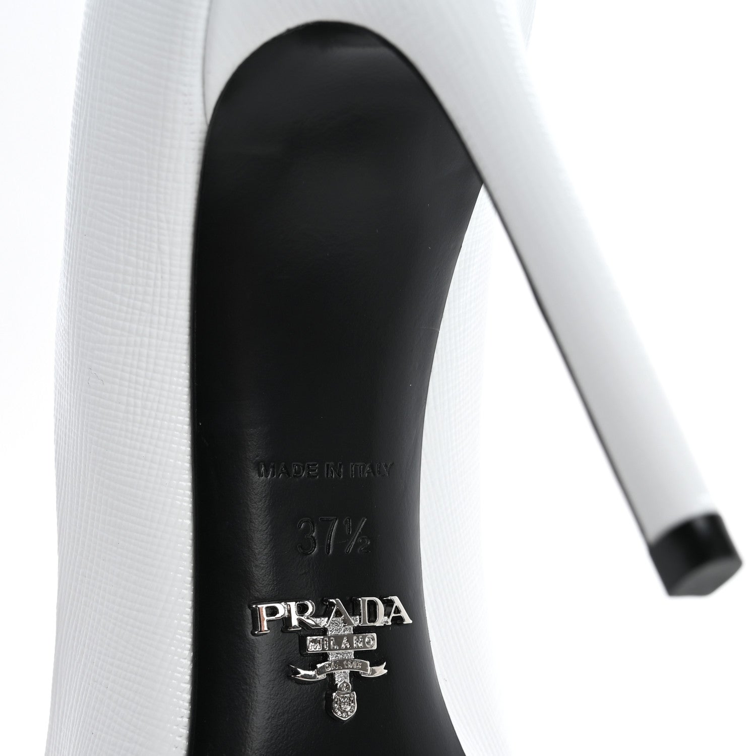 Prada Saffiano Vernice Pumps 37.5 White 8 of 9