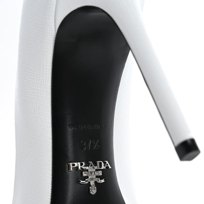 Prada Saffiano Vernice Pumps 37.5 White 8 of 9