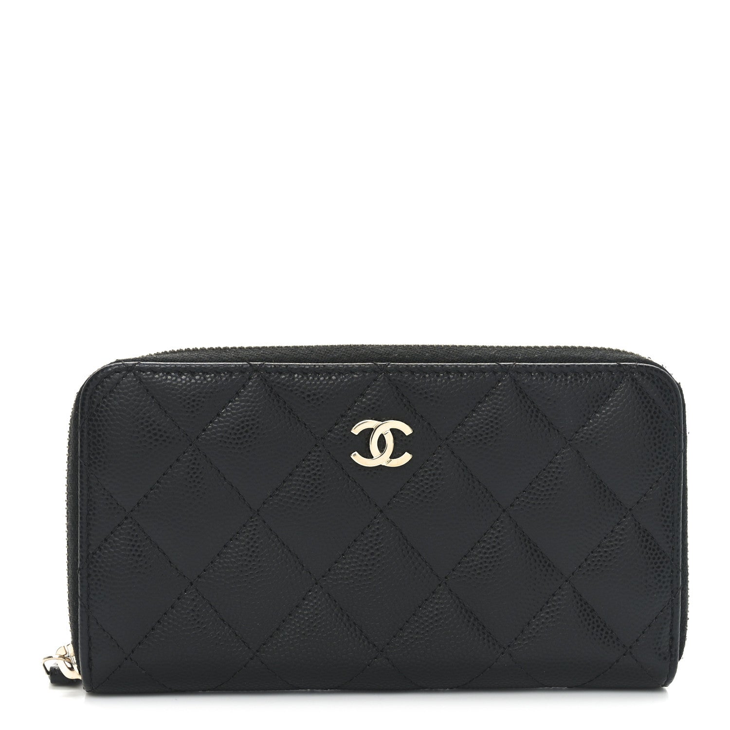 Chanel Caviar Quilted Medium Zip Around Wallet Black 1 of 8