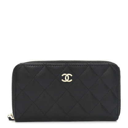Chanel Caviar Quilted Medium Zip Around Wallet Black 1 of 8