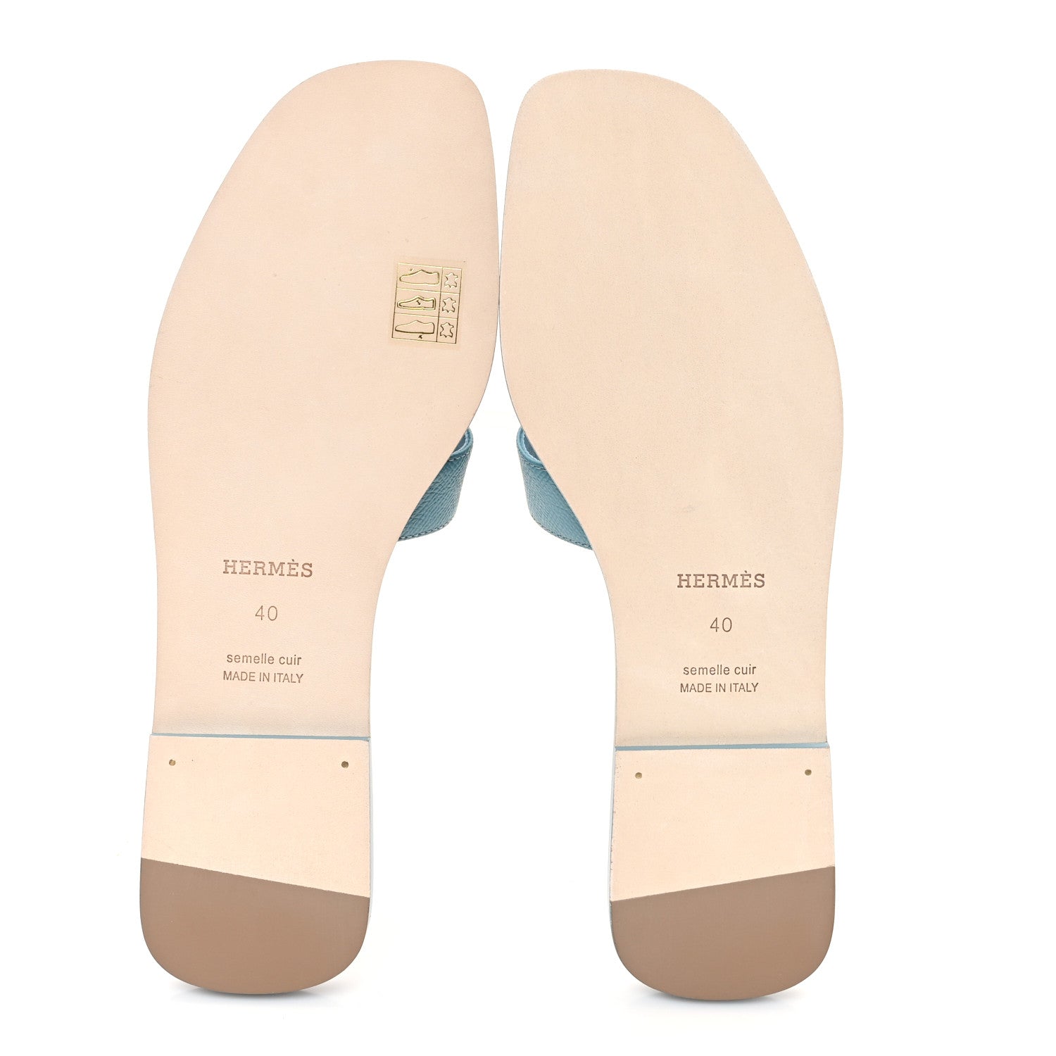 Hermes Epsom Oran Sandals 40 Bleu Littoral 6 of 10