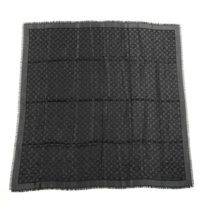 Louis Vuitton Silk Lurex Wool Monogram Shine Shawl Black 1 of 3