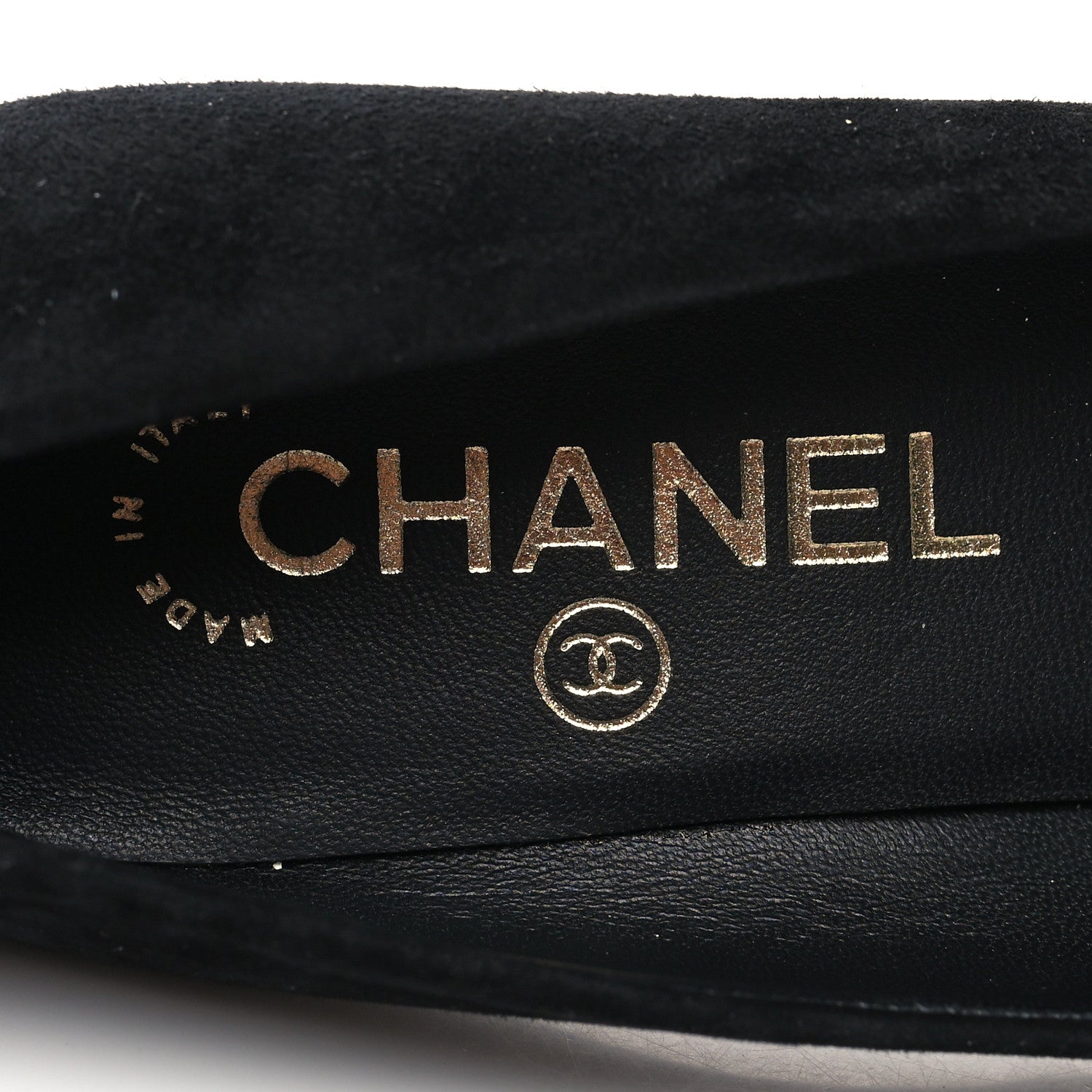 Chanel Suede Pearl Grosgrain Pumps 36.5 Black 8 of 9