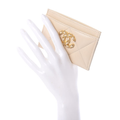 Chanel Goatskin Quilted 19 Card Holder Beige 2 of 8