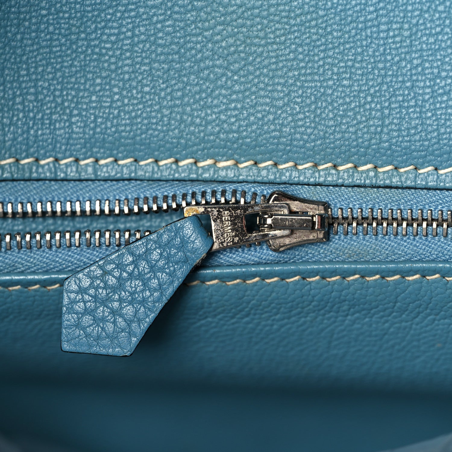 Hermes Taurillon Clemence Birkin 35 Blue Jean 21 of 47
