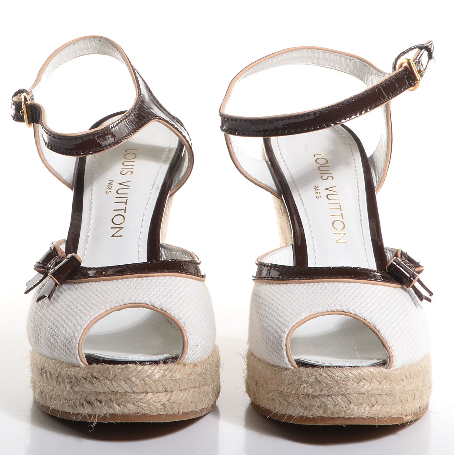 Louis Vuitton Canvas Bow Wedge 38 4 of 9