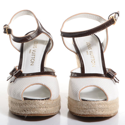 Louis Vuitton Canvas Bow Wedge 38 4 of 9