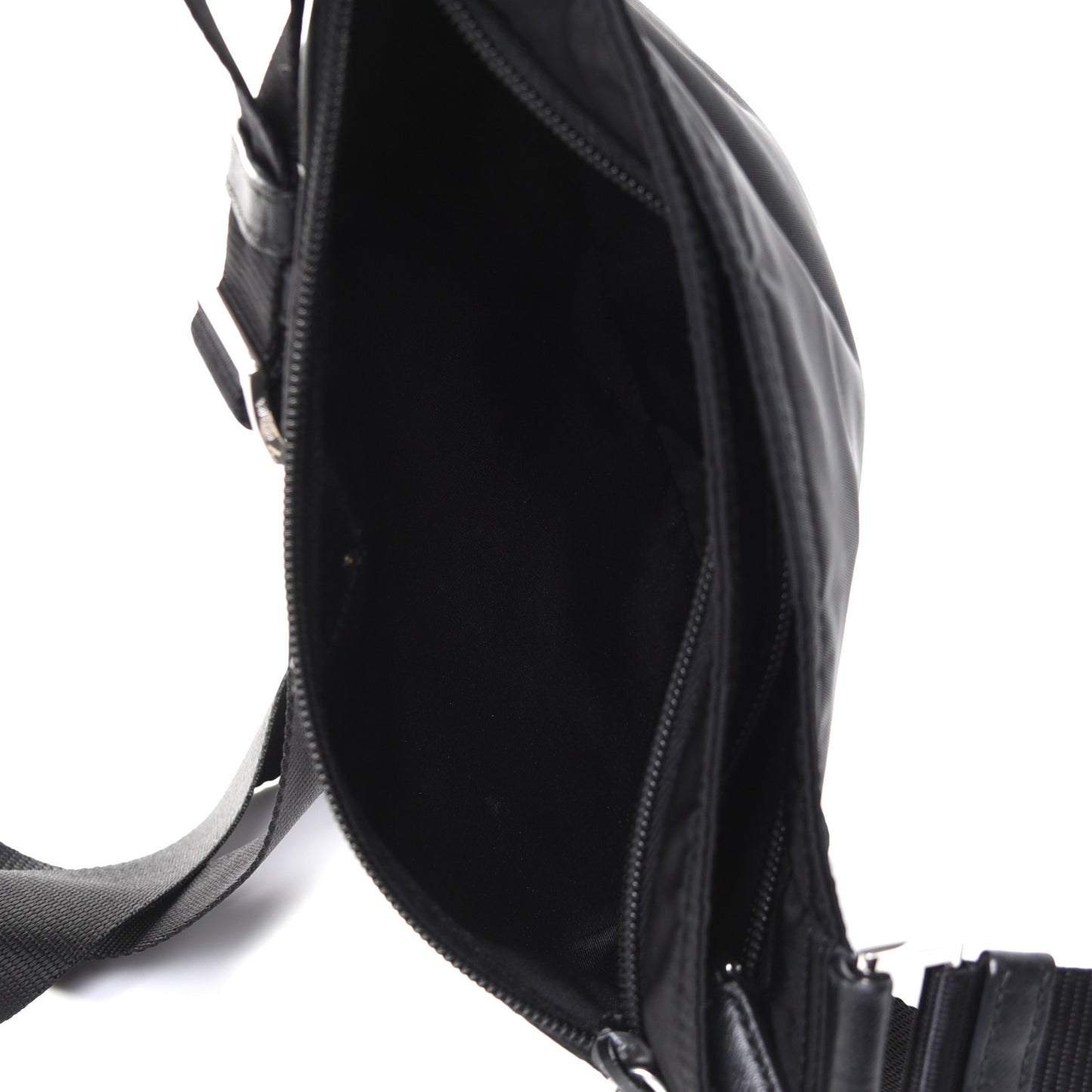 Nylon Vela Flat Messenger Bag Black