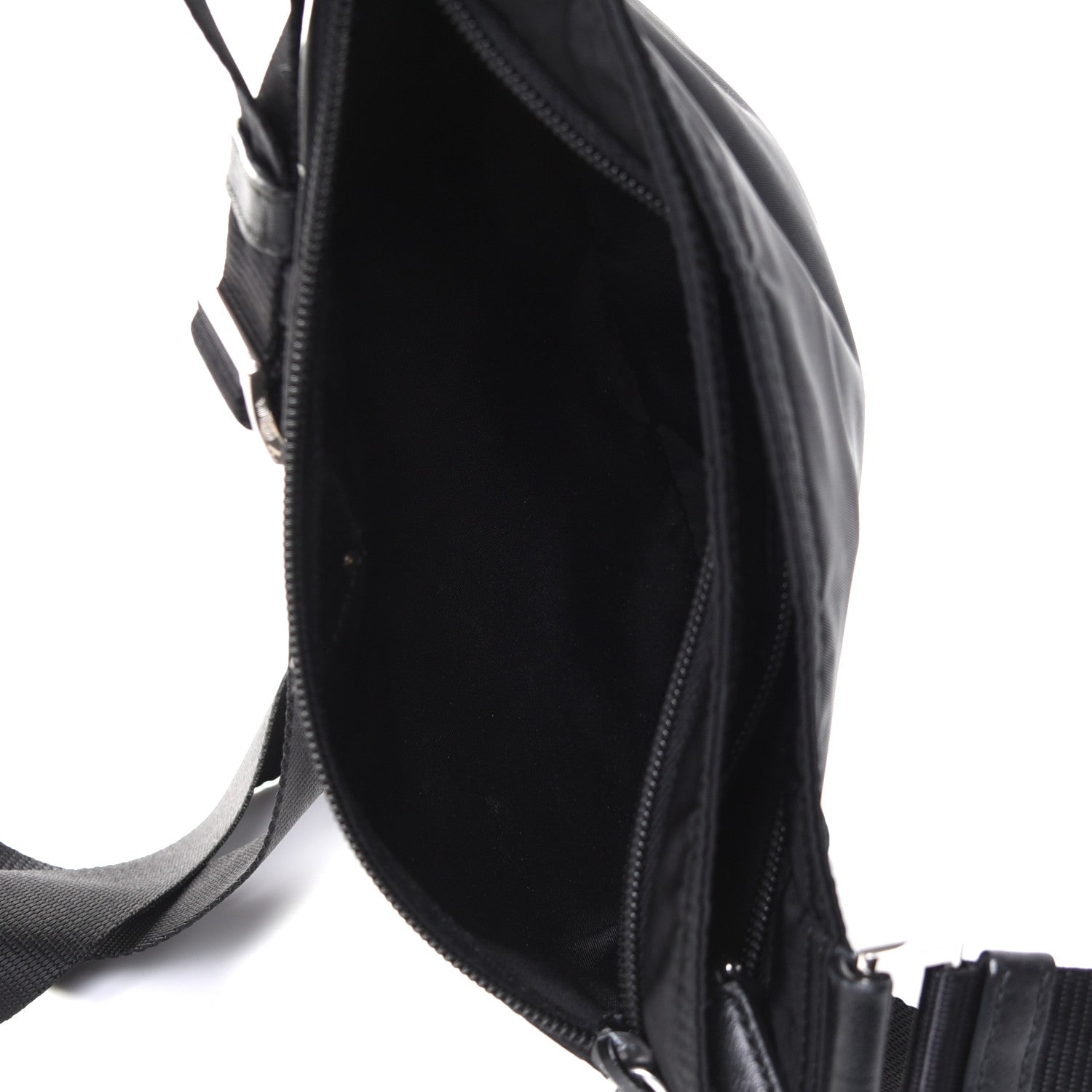 Prada Nylon Vela Flat Messenger Bag Black 4 of 5