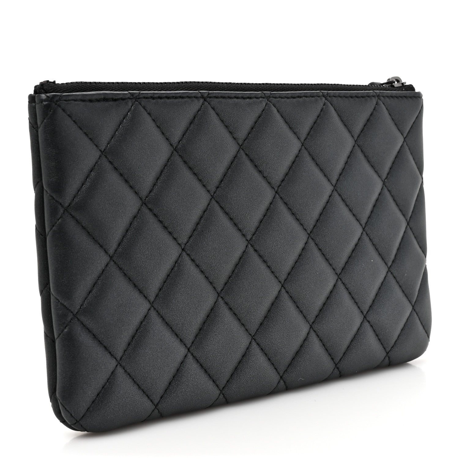 Chanel Pearly Lambskin Quilted Cosmetic Case So Black 3 of 7