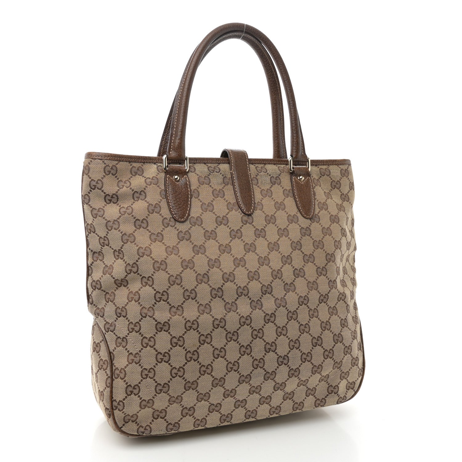 Gucci Monogram Piston Lock Tote Brown 3 of 11