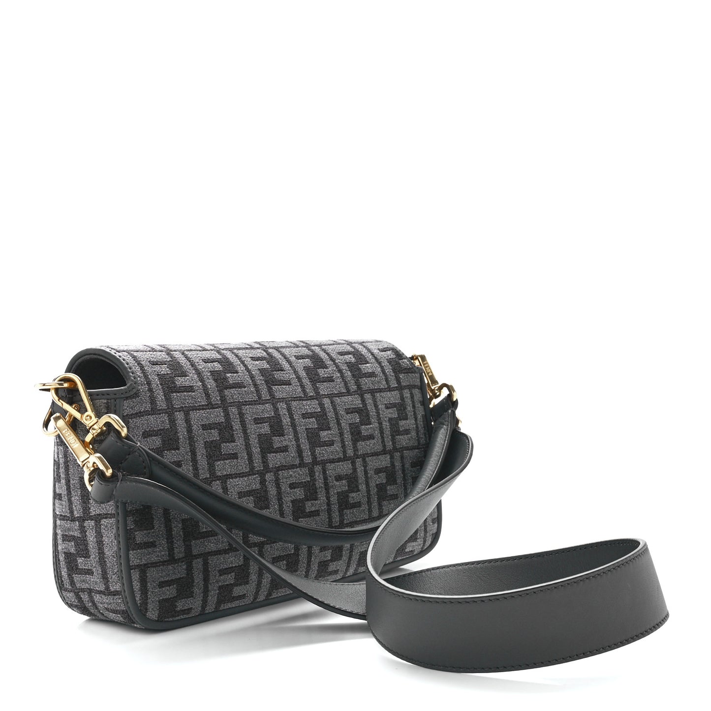 Chenille FF Embroidered Baguette Antracite Asfalto