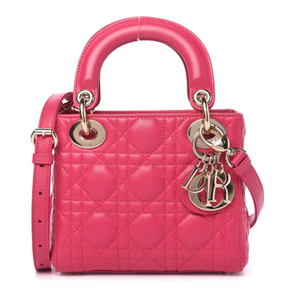 Christian Dior Lambskin Cannage Mini Lady Dior Fuchsia 1 of 9