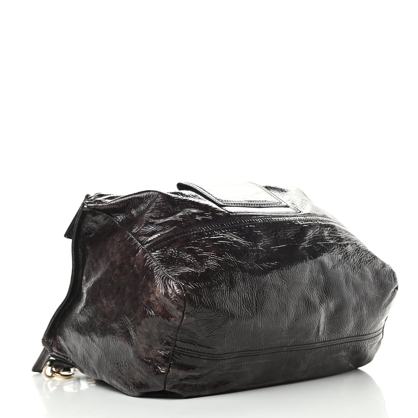 Crinkled Patent Medium Pandora Bag Aubergine