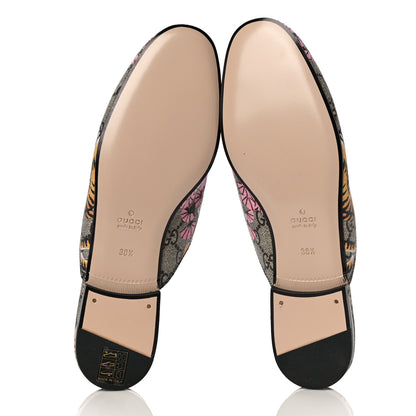 Gucci GG Supreme Monogram Bengal Womens Princetown Slippers 38.5 Beige Crop Pink 7 of 12
