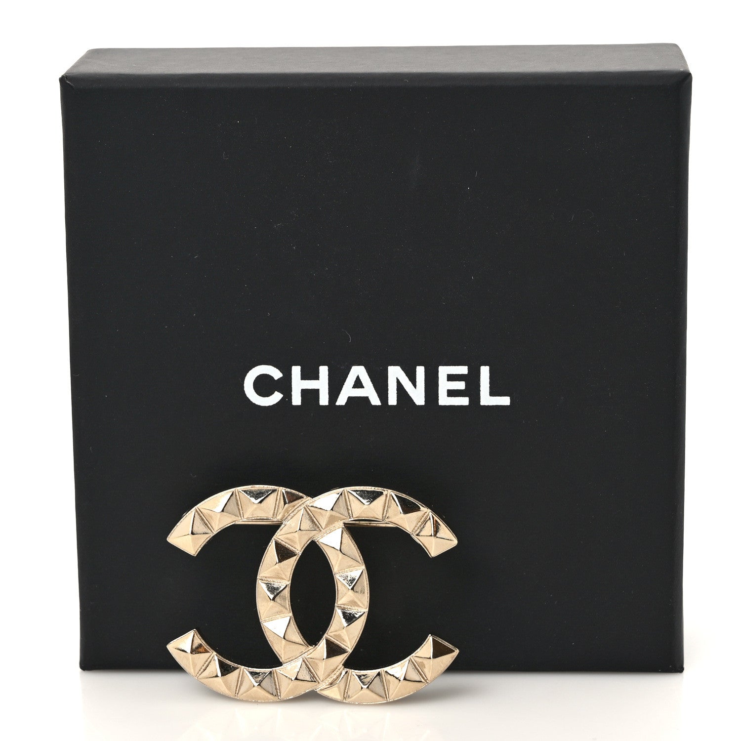 Chanel Studded CC Pin Brooch Gold 5 of 5