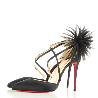 Christian Louboutin Crepe Satin Gela Davis 100 Pumps 39.5 Black 3 of 6