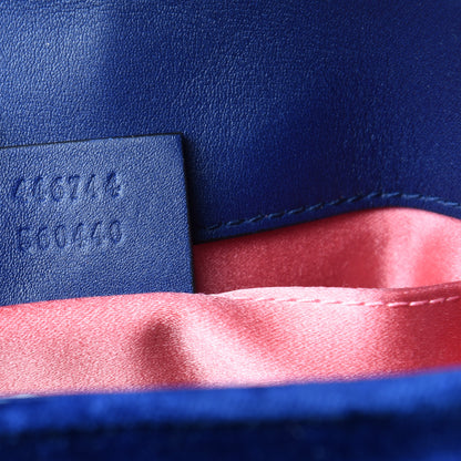 Gucci Velvet Matelasse Mini GG Marmont Shoulder Bag Cobalt Blue 7 of 10