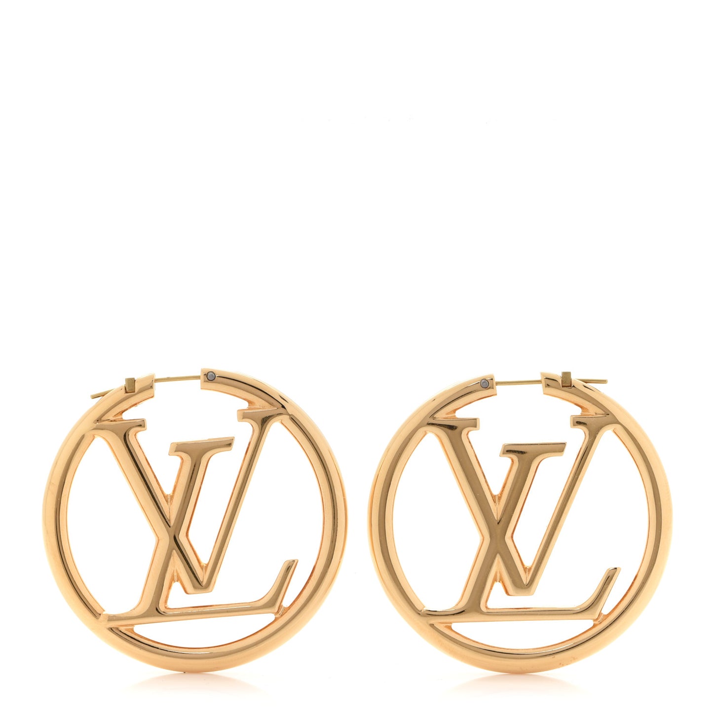 Metal Louise Hoop Earrings Gold