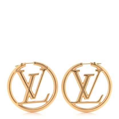 Louis Vuitton Metal Louise Hoop Earrings Gold 1 of 5