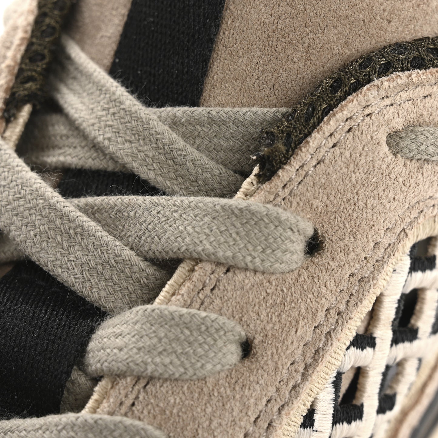 Suede Calfskin Embroidered CC Sneakers 38 Beige Black