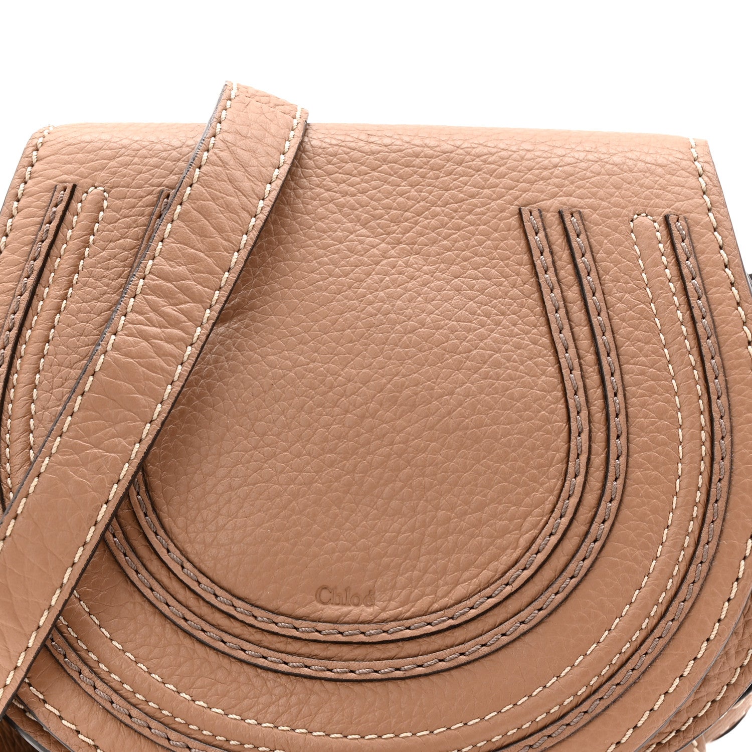 Chloe Calfskin Mini Marcie Round Crossbody Bag Nut 8 of 10