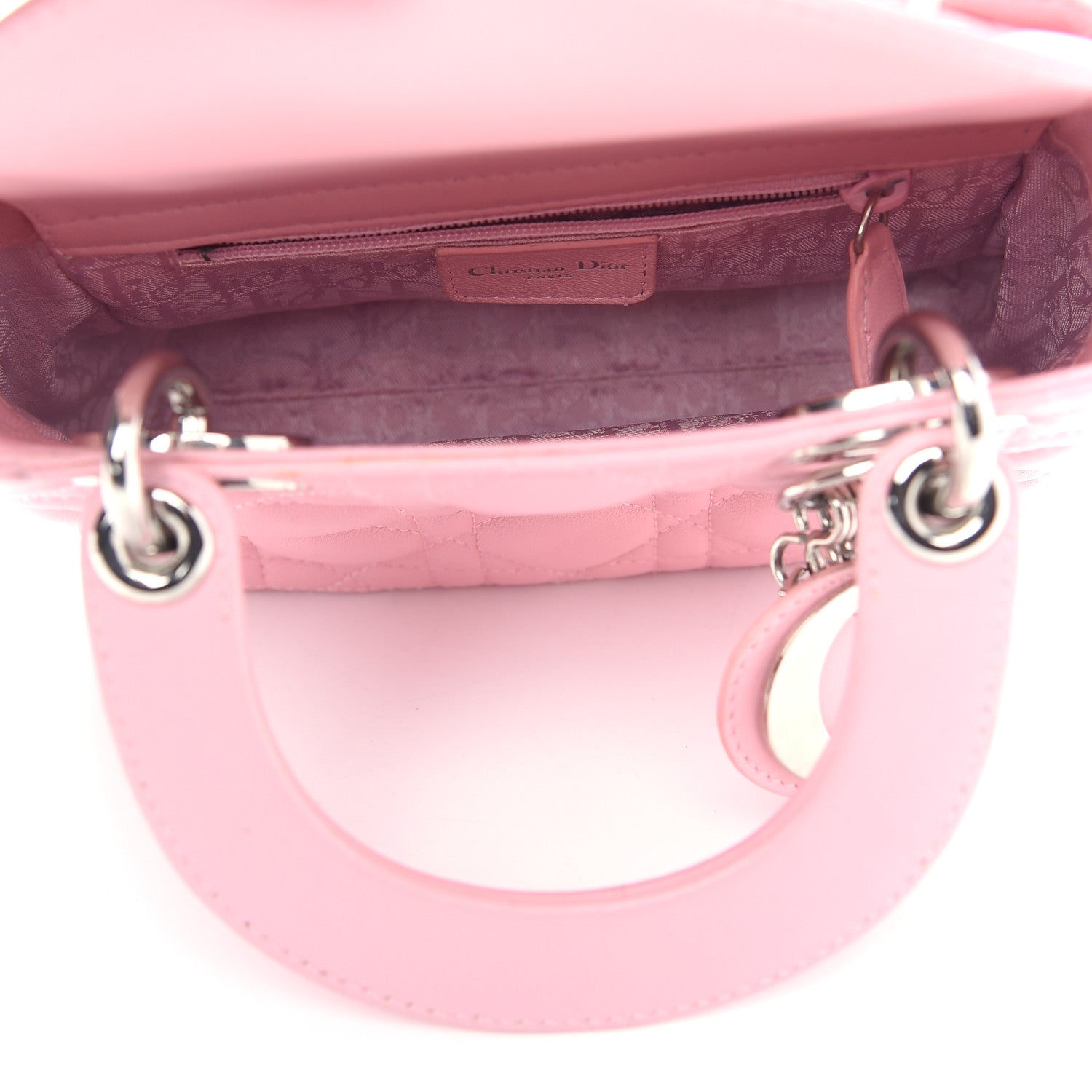Christian Dior Lambskin Cannage Mini Lady Dior Rose Clair 7 of 11