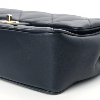 Chanel Lambskin Quilted Easy Carry Flap Navy 9 of 9