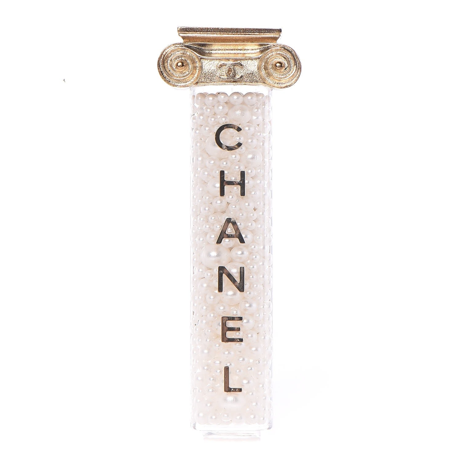 Chanel Pearl Ancient Greek Column Brooch Gold 1 of 5