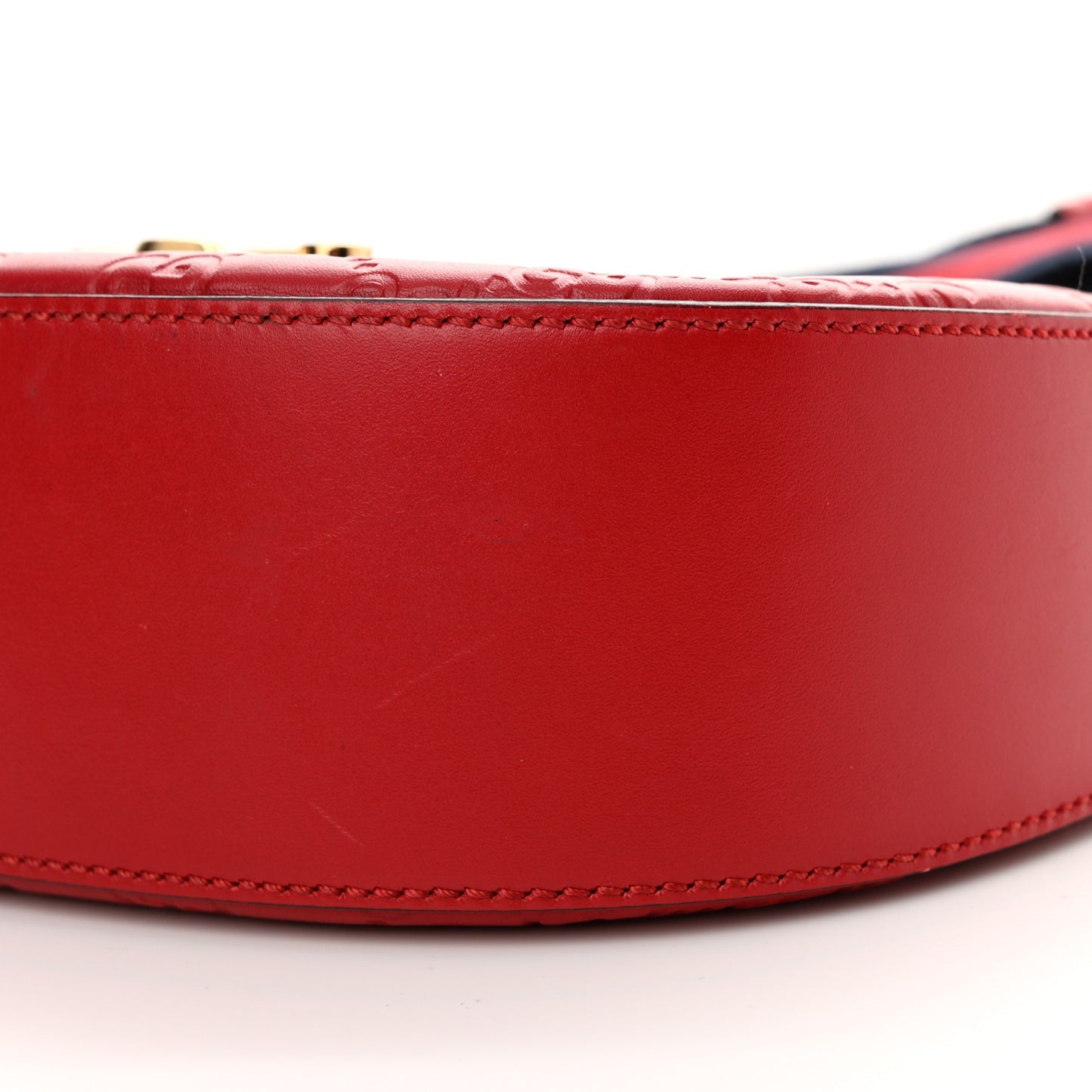 Guccissima Web Medium Padlock Messenger Shoulder Bag Hibiscus Red