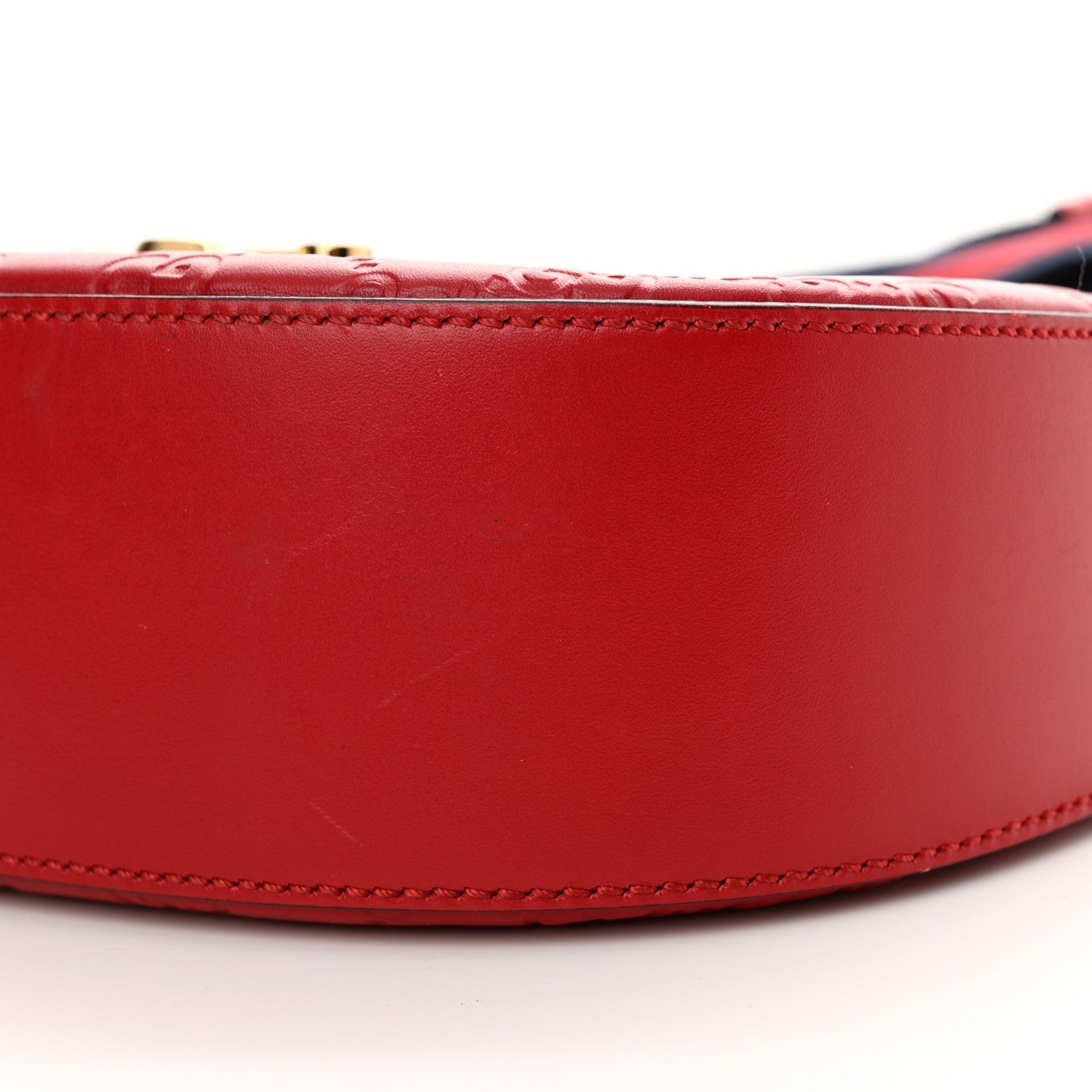 Gucci Guccissima Web Medium Padlock Messenger Shoulder Bag Hibiscus Red 10 of 16