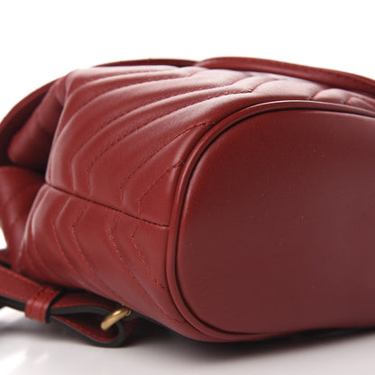 Gucci Calfskin Matelasse GG Marmont Flap Backpack Hibiscus Red 5 of 8