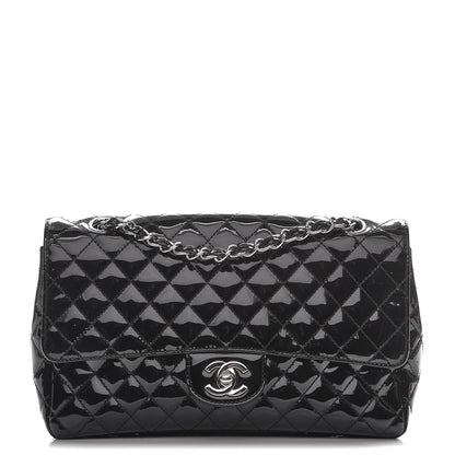 Chanel Patent Quilted Secret Label Medium Flap Black 1 of 10