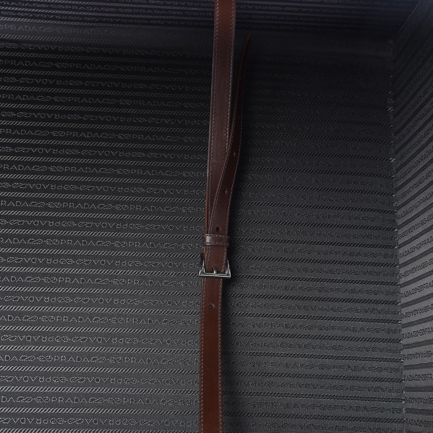 Prada Jacquard Logo Crocodile Trim Suitcase Corda Tabacco 14 of 20
