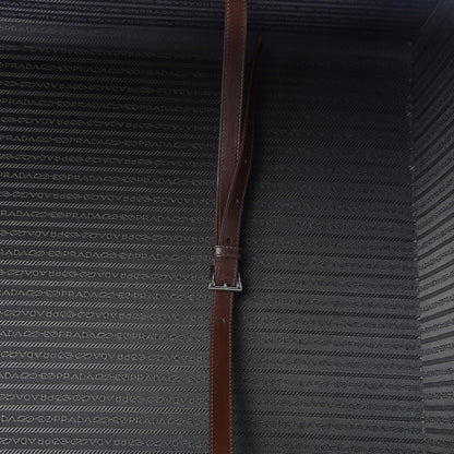 Prada Jacquard Logo Crocodile Trim Suitcase Corda Tabacco 14 of 20